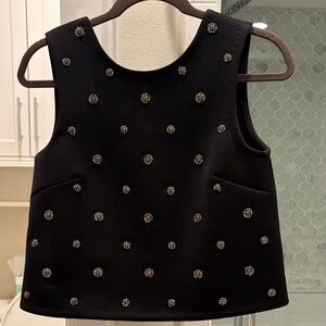 Club Monaco Black Embellished Blouse